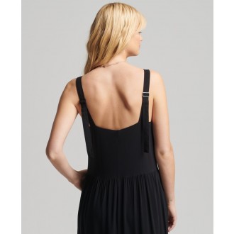 Superdry női ruha Studios Woven Maxi - Fekete