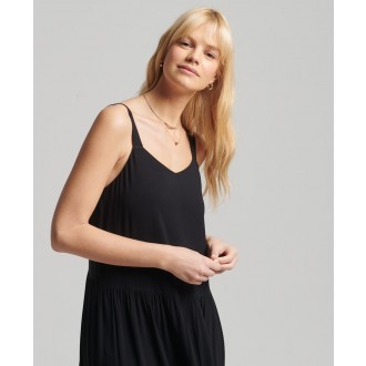 Superdry női ruha Studios Woven Maxi - Fekete