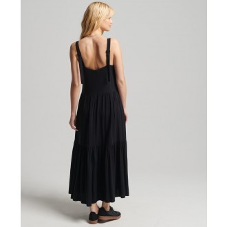 Superdry női ruha Studios Woven Maxi - Fekete