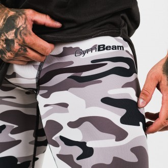 GymBeam Camo férfi leggings - terepmintás - fehér