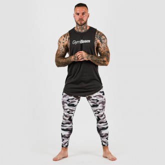 GymBeam Camo férfi leggings - terepmintás - fehér