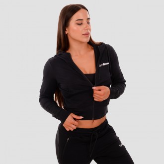 GymBeam TRN fekete női kapucnis pulóver - fekete