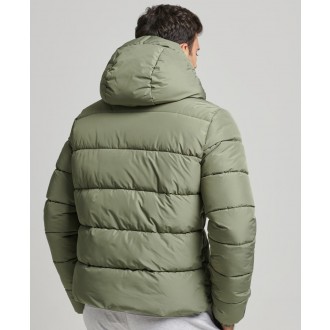 Superdry férfi téli kabát Sports Puffer Hooded Jacket - zöld