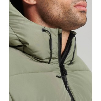 Superdry férfi téli kabát Sports Puffer Hooded Jacket - zöld