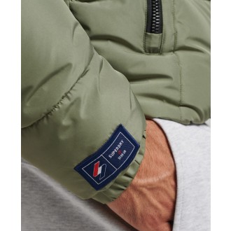 Superdry férfi téli kabát Sports Puffer Hooded Jacket - zöld