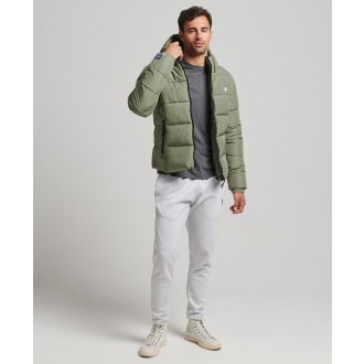 Superdry férfi téli kabát Sports Puffer Hooded Jacket - zöld