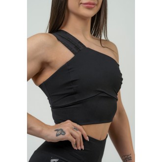 NEBBIA Női sportmelltartó INTENSE Asymmetric 841 - FEKETE