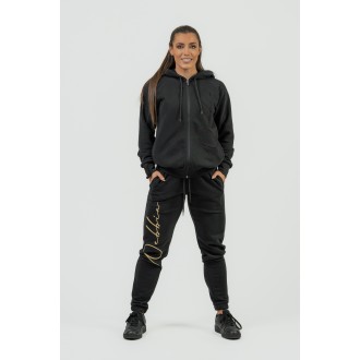 NEBBIA női kapucnis felső INTENSE Signature 845 - FEKETE