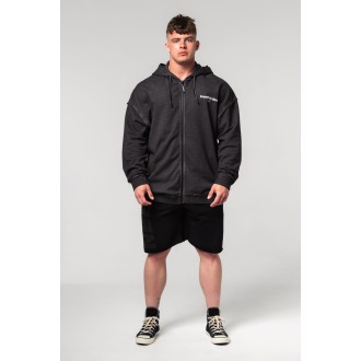 Nebbia Washed-off Zip Up Hoodie GYM BRO 362 - black