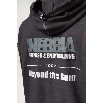 Nebbia Washed-off Zip Up Hoodie GYM BRO 362 - black