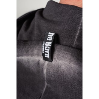 Nebbia Washed-off Zip Up Hoodie GYM BRO 362 - black