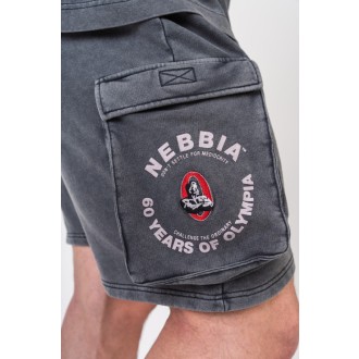 Nebbia Washed Loose Fit Cargo rövidnadrág
 LEGACY 787 - black