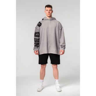 Nebbia Washed-off Oversized Pullover Hoodie NO BS 371 - light grey