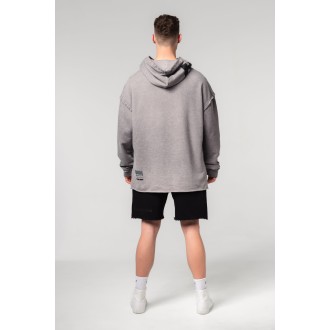 Nebbia Washed-off Oversized Pullover Hoodie NO BS 371 - light grey
