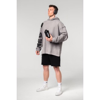 Nebbia Washed-off Oversized Pullover Hoodie NO BS 371 - light grey