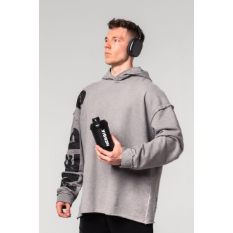 Nebbia Washed-off Oversized Pullover Hoodie NO BS 371 - light grey