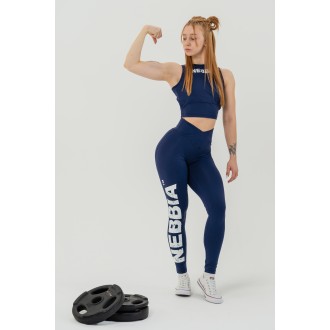 Nebbia Cropped tank top GYM THERAPY 618 - dark blue