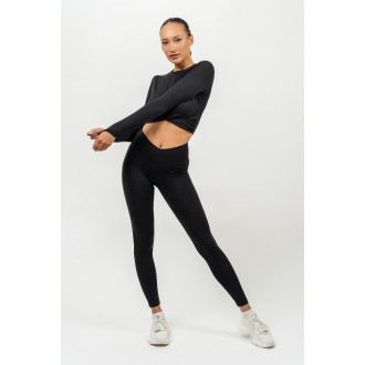 Nebbia Cropped Long Sleeve Top ELEVATED 468 - black