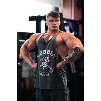 Nebbia Washed Muscle Back Stringer GOLDEN AGE 791 - black