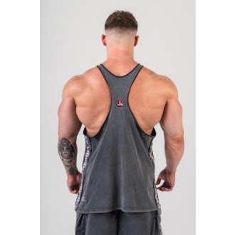 Nebbia Washed Muscle Back Stringer GOLDEN AGE 791 - black