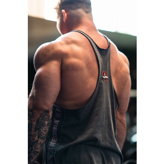 Nebbia Washed Muscle Back Stringer GOLDEN AGE 791 - black
