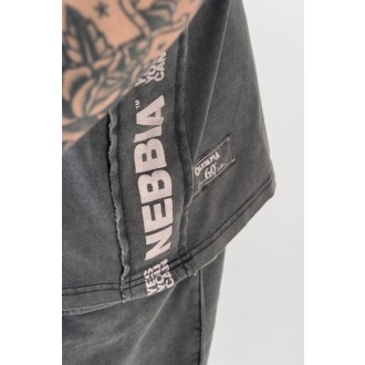 Nebbia Washed Muscle Back Stringer GOLDEN AGE 791 - black