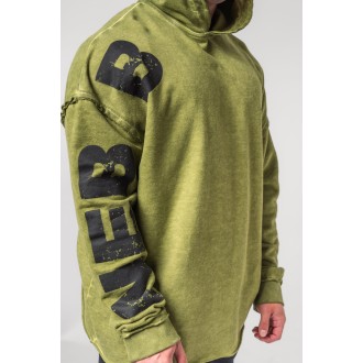 Nebbia Washed-off Oversized Pullover Hoodie NO BS 371 - green
