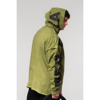 Nebbia Washed-off Oversized Pullover Hoodie NO BS 371 - green