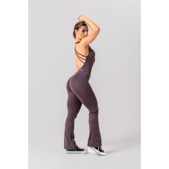 Sculpting Flared Jumpsuit OWN THE GYM 397 - brown